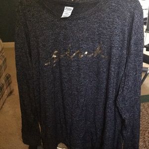 XXL PINK black and white long sleeve top